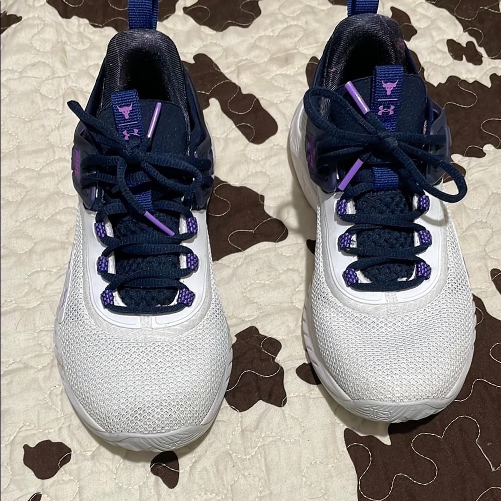 Under Armour White and Purple Performance Sneakers-Size 8-Worn twice